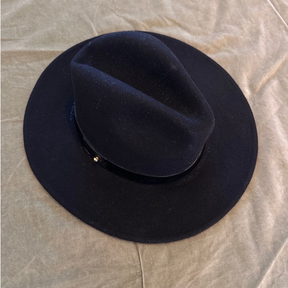 Lack of Color Women's Classic Black Wool Felt Fedora Prism Hat MEDIUM 57 CM